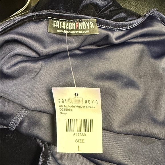 Fashion Nova Midnight Blue Velvet Dress - Picture 3 of 6